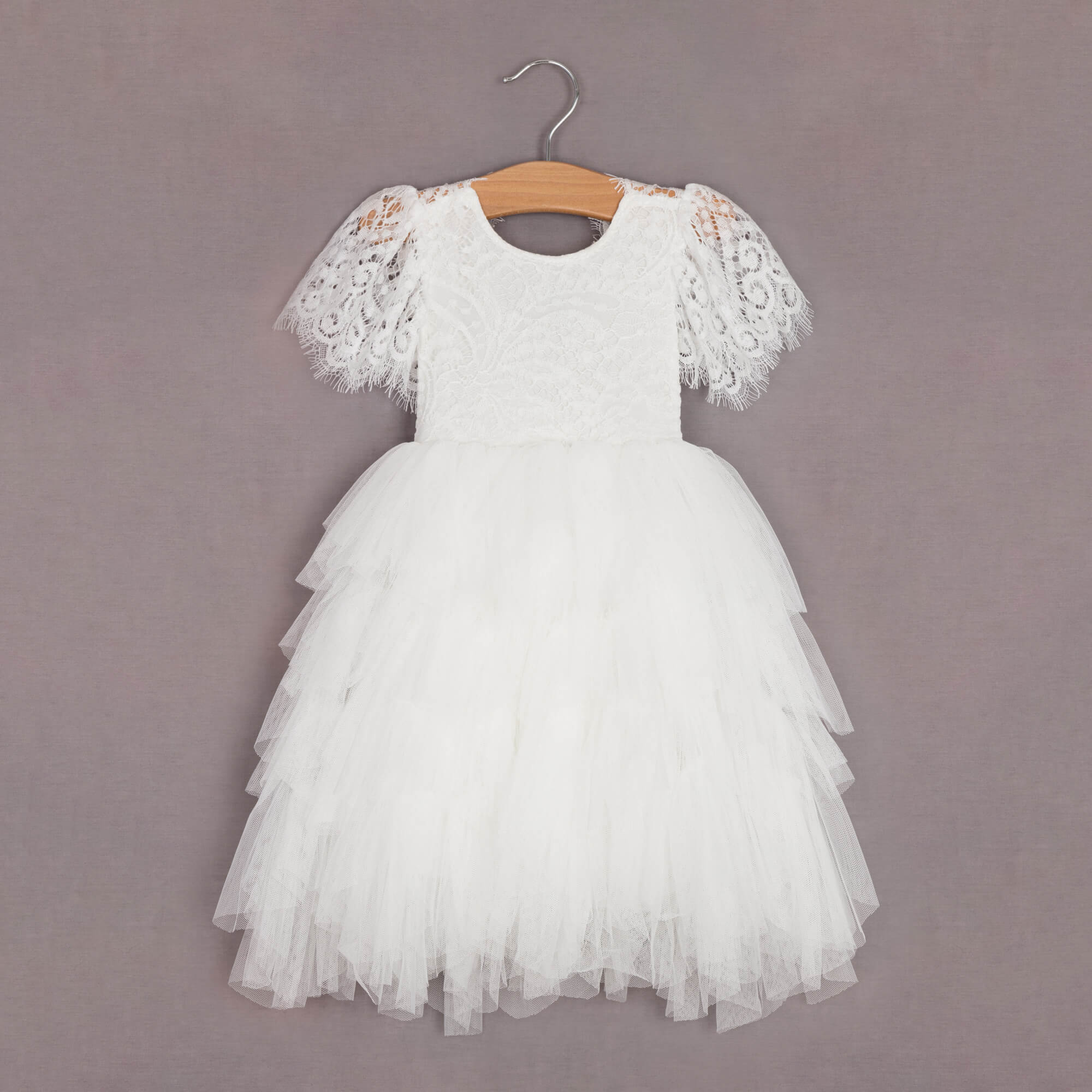 White Bohemian Lace Dress for Baby Girls
