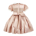 Girls Pink Hand Smocked Rosaura Occasion Dress