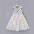 Off White Lace Cotton Flower Girl Dress