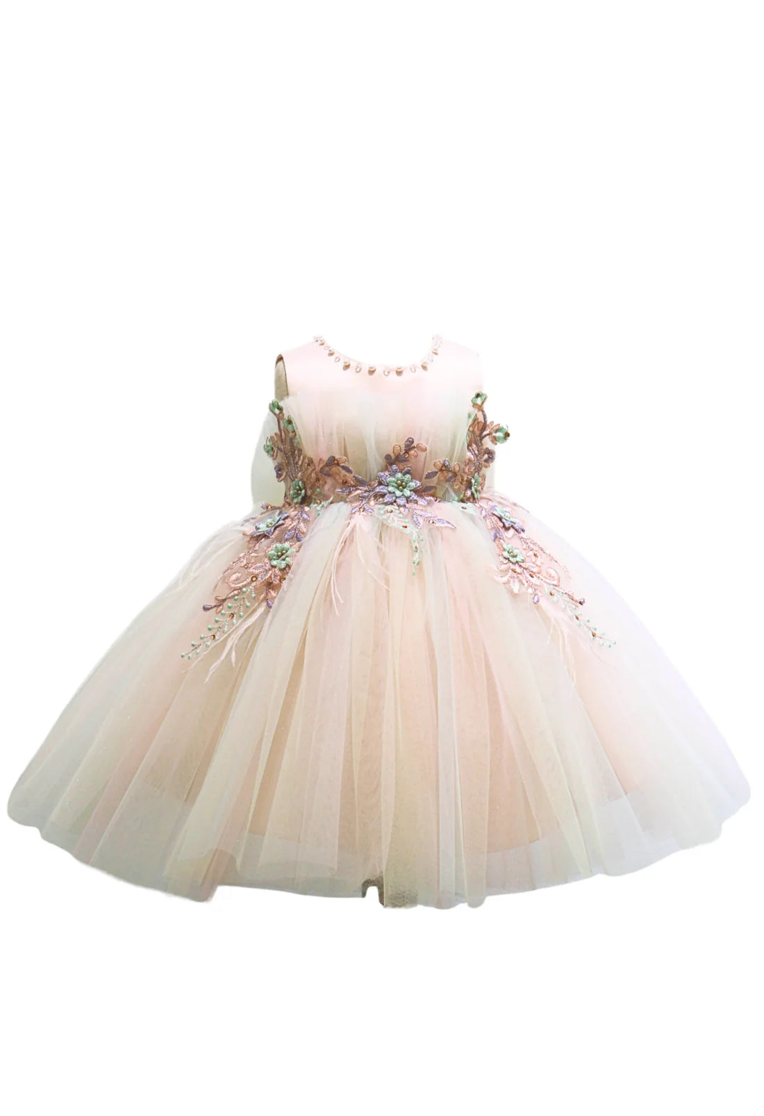 Rainbow Tulle Party Dress for Baby Girls
