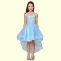 Girls Crystal Pearl Halter Tulle Party Gown